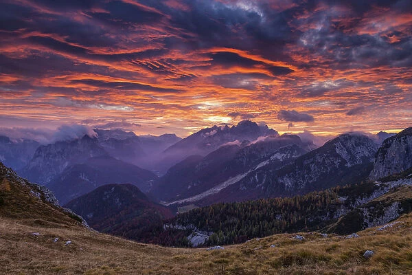 Mangart Pass at Sunset, Triglav National Park, Julian Alps, Slovenia