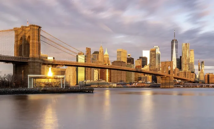 Framed Print : Manhattan, Brooklyn Bridge and Jane's Carousel at dawn, from Pebble Beach, Brooklyn Bridge Park, Dumbo, Brooklyn, New York City, New York, USA Framed Print : Manhattan, Brooklyn Bridge and Jane's Carousel at dawn, from Pebble Beach, Brooklyn Bridge Park, Dumbo, Brooklyn, New York City, New York, USA