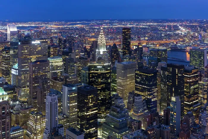 Framed Print : Manhattan and the Chrysler Building at dusk, from the Empire State Building, Manhattan, New York City, New York, USA Framed Print : Manhattan and the Chrysler Building at dusk, from the Empire State Building, Manhattan, New York City, New York, USA