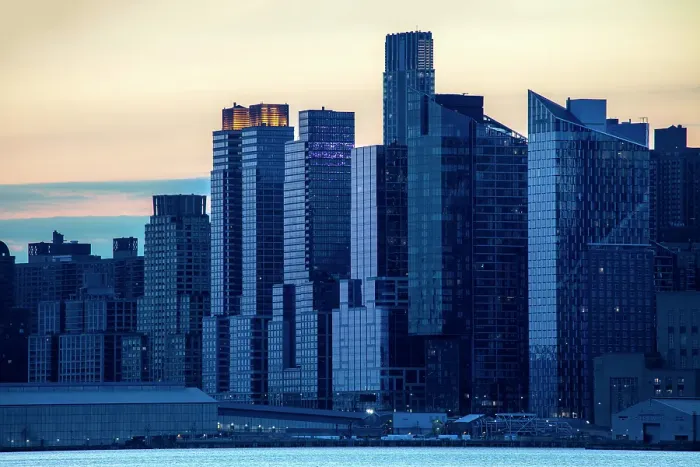 Framed Print : Manhattan at dawn from Weehawken Waterfront Park, New Jersey, USA