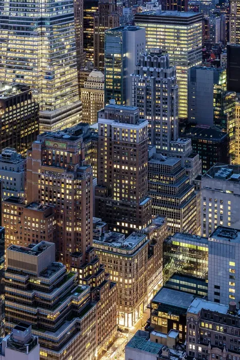 Framed Print : Manhattan at dusk, from the Rockerfeller Centre, Manhattan, New York City, New York, USA Framed Print : Manhattan at dusk, from the Rockerfeller Centre, Manhattan, New York City, New York, USA