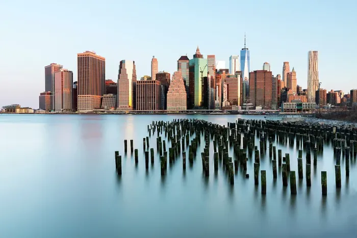 Framed Print : Manhattan from Pier 1 at dawn, Brooklyn Bridge Park, Manhattan, New York City, New York, USA Framed Print : Manhattan from Pier 1 at dawn, Brooklyn Bridge Park, Manhattan, New York City, New York, USA