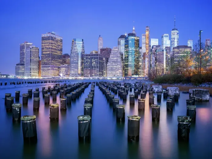 Framed Print : Manhattan Skyline, Financial District with Freedom Tower, Brooklyn, Manhattan, New York City, New York, USA Framed Print : Manhattan Skyline, Financial District with Freedom Tower, Brooklyn, Manhattan, New York City, New York, USA