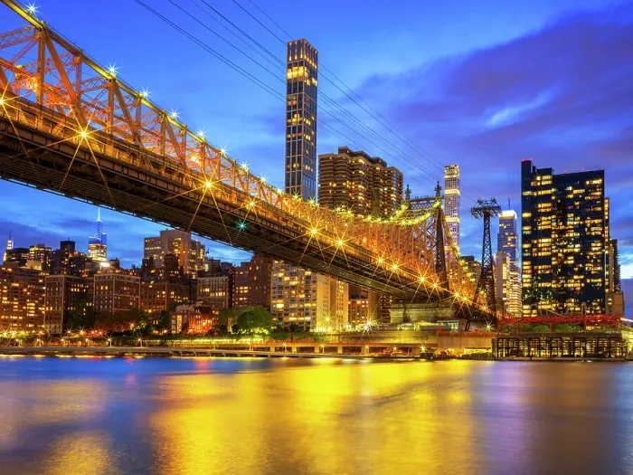 Framed Print : Manhattan Skyline and Queensboro Bridge at Twilight New York City, USA Framed Print : Manhattan Skyline and Queensboro Bridge at Twilight New York City, USA