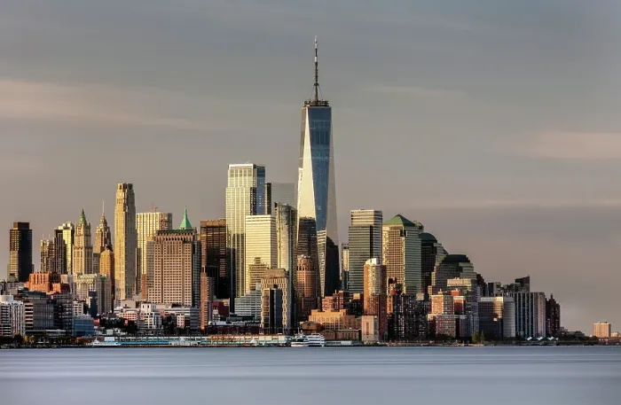 Framed Print : Manhattan skyline and One World Trade Center, from Weehawken Waterfront Park, New Jersey, USA Framed Print : Manhattan skyline and One World Trade Center, from Weehawken Waterfront Park, New Jersey, USA