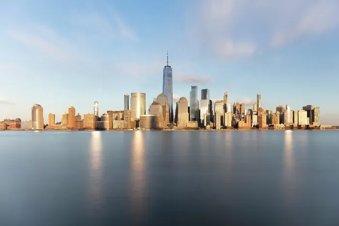 Framed Print : Manhattan and the One World Trade Centre, from Exchange Place, Jersey City, New Jersey, USA Framed Print : Manhattan and the One World Trade Centre, from Exchange Place, Jersey City, New Jersey, USA