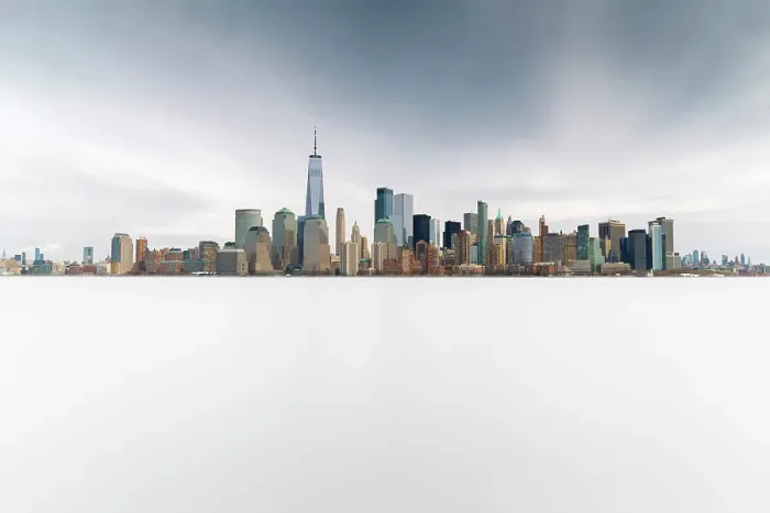 Framed Print : Manhattan and the One World Trade Centre, from Liberty State Park, Jersey City, New Jersey, USA