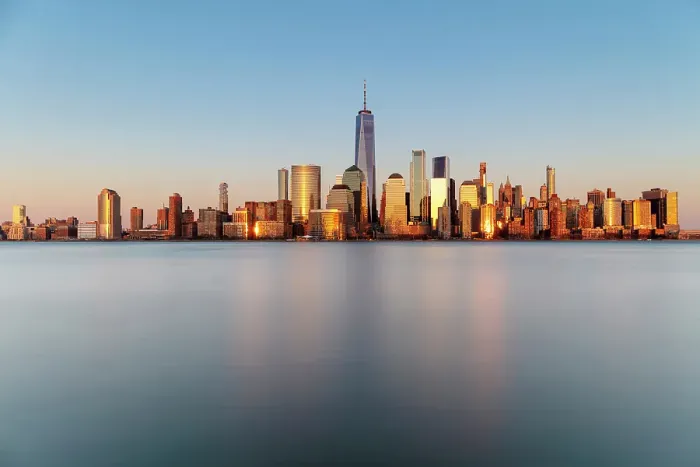 Framed Print : Manhattan and the One World Trade Centre, at sunset, from Exchange Place, Jersey City, New Jersey, USA Framed Print : Manhattan and the One World Trade Centre, at sunset, from Exchange Place, Jersey City, New Jersey, USA