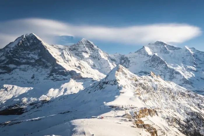 Framed Print : Mannlichen, Berner Oberland, canton of Bern, Switzerland. View over mount Eiger, Maonch Framed Print : Mannlichen, Berner Oberland, canton of Bern, Switzerland. View over mount Eiger, Maonch