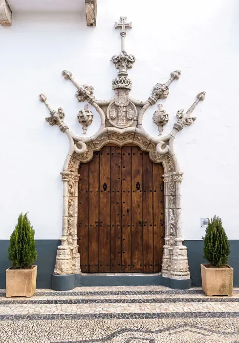 Framed Print : Manueline style door of the Palacio de los Duques de Cadaval (Palace of the Dukes of Cadaval), Olivenza, Badajoz, Extremadura, Spain