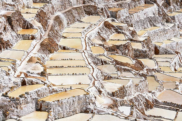 Maras salt marsh terraces, Salinas de Maras, Cuzco Region, Peru