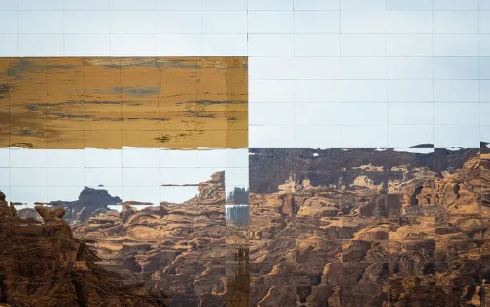Framed Print : Maraya Concert Hall, the largest mirror building in the world, Al-Ula, Medina Province, Saudi Arabia