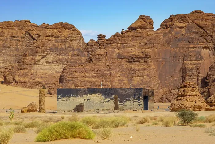 Framed Print : Maraya Concert Hall, the largest mirror building in the world, Al-Ula, Medina Province, Saudi Arabia