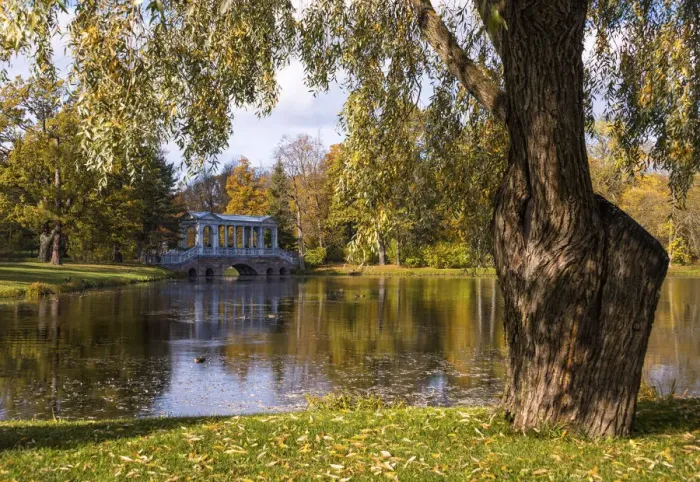 Framed Print : Marble Bridge reflected in the Great Pond, Catherine Park, Pushkin (Tsarskoye Selo) Framed Print : Marble Bridge reflected in the Great Pond, Catherine Park, Pushkin (Tsarskoye Selo)