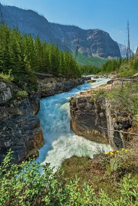 Framed Print : Marble Canyon Falls (waterfall) on the Tokumm Creek that cuts through the limetone rock of Marble Canyon. Kootenay National Park, British Columbia, Canada Framed Print : Marble Canyon Falls (waterfall) on the Tokumm Creek that cuts through the limetone rock of Marble Canyon. Kootenay National Park, British Columbia, Canada