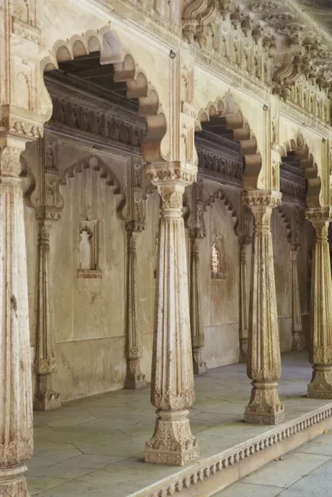 Framed Print : Marble pillars in courtyard in City Palace, Udaipur, Rajasthan, India Framed Print : Marble pillars in courtyard in City Palace, Udaipur, Rajasthan, India