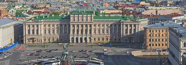 Mariinsky Palace, View from the Colonnade of St. Isaacs Cathedral, Saint Petersburg