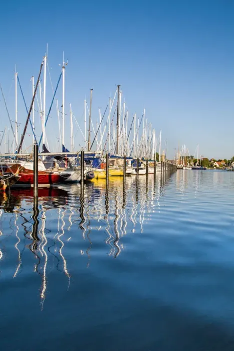 Framed Print : Marina in Arnis, Schlei fjord, Baltic coast, Schleswig-Holstein, Germany