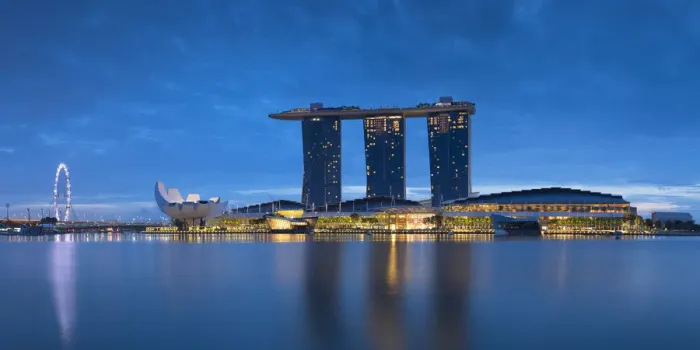 Framed Print : Marina Bay Sands Hotel at dawn, Marina Bay, Singapore