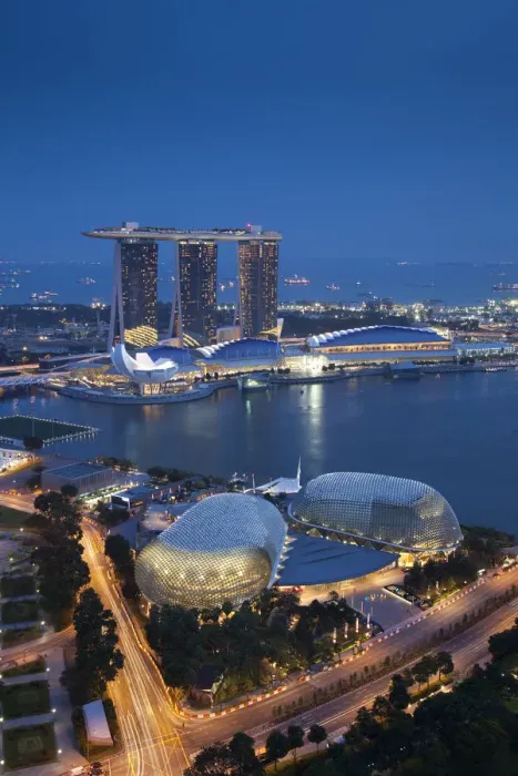 Framed Print : Marina Bay Sands Hotel and Esplanade Theatre, Singapore Framed Print : Marina Bay Sands Hotel and Esplanade Theatre, Singapore