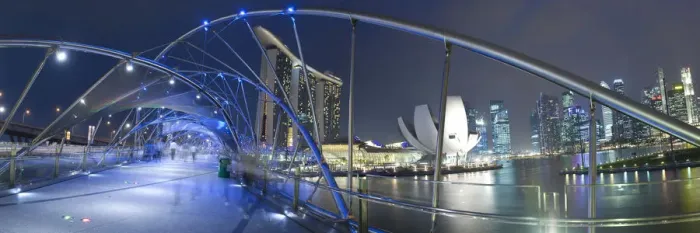 Framed Print : Marina Bay Sands hotel and Helix Bridge, Singapore Framed Print : Marina Bay Sands hotel and Helix Bridge, Singapore