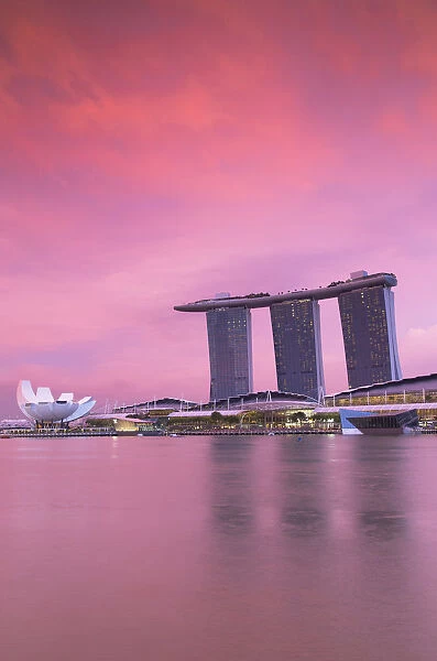 Marina Bay Sands Hotel at sunset, Singapore