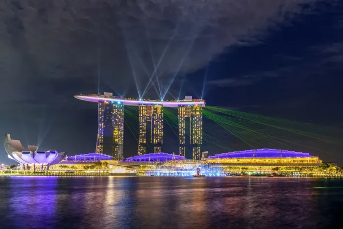 Framed Print : Marina Bay Sands Light and Water Show, Singapore