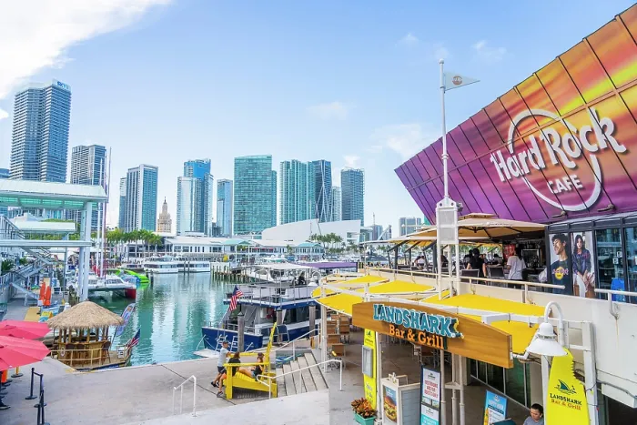 Framed Print : The marina by Bayside Marketplace, Downtown Miami, Miami, Florida, USA