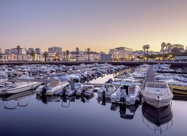 Marina at dawn, Faro, Algarve, Portugal