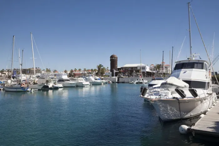 Framed Print : Marina, Fuste de Caleta (Costa Caleta), Fuerteventura, Canary Islands, Spain