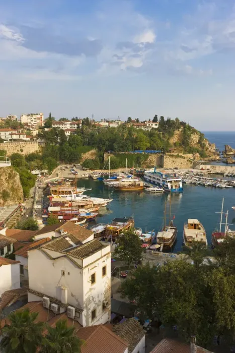 Framed Print : Marina and Roman Harbour, Kaleici, Antalya, Anatolia, Turkey