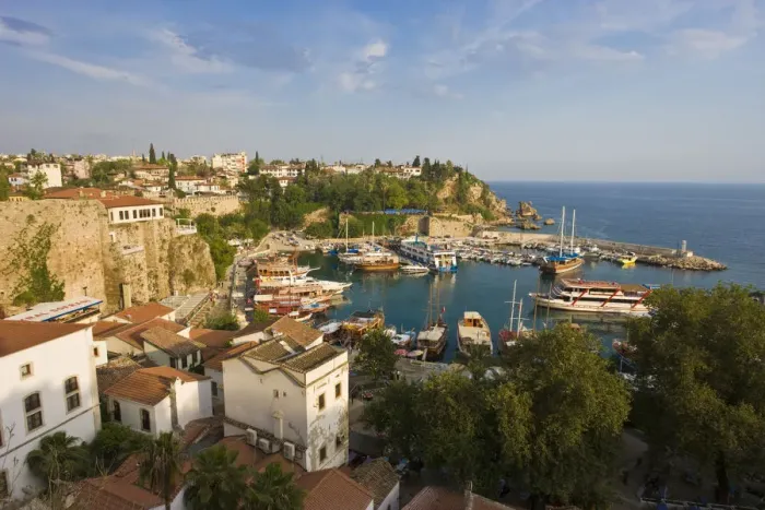 Framed Print : Marina and Roman Harbour, Kaleici, Antalya, Anatolia, Turkey