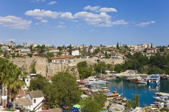 Framed Print : Marina and Roman Harbour, Kaleici, Antalya, Mediterranean Coast, Turkey