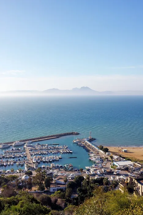 Framed Print : Marina of Sidi Bou Said, Tunisia, Africa