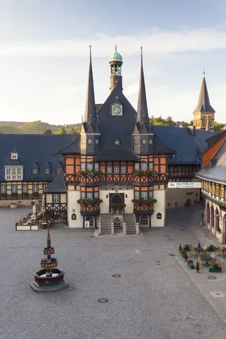 Framed Print : Marker Square and Guild Hall, Wernigerode, Harz Mountains, Saxony-Anhalt, Germany Framed Print : Marker Square and Guild Hall, Wernigerode, Harz Mountains, Saxony-Anhalt, Germany