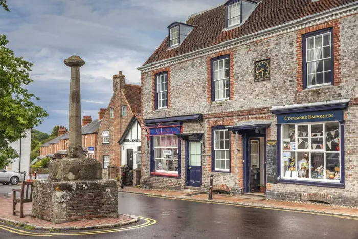 Framed Print : Market Place in Alfriston, East Sussex, England Framed Print : Market Place in Alfriston, East Sussex, England