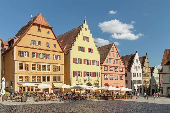 Framed Print : Market place of Rothenburg ob der Tauber, Middle Franconia, Romantic road, Tauber valley, Bavaria, Germany