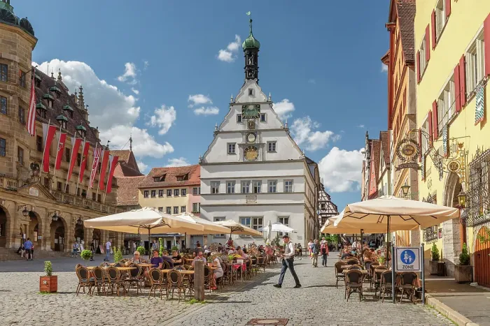 Framed Print : Market place of Rothenburg ob der Tauber, Middle Franconia, Romantic road, Tauber valley, Bavaria, Germany