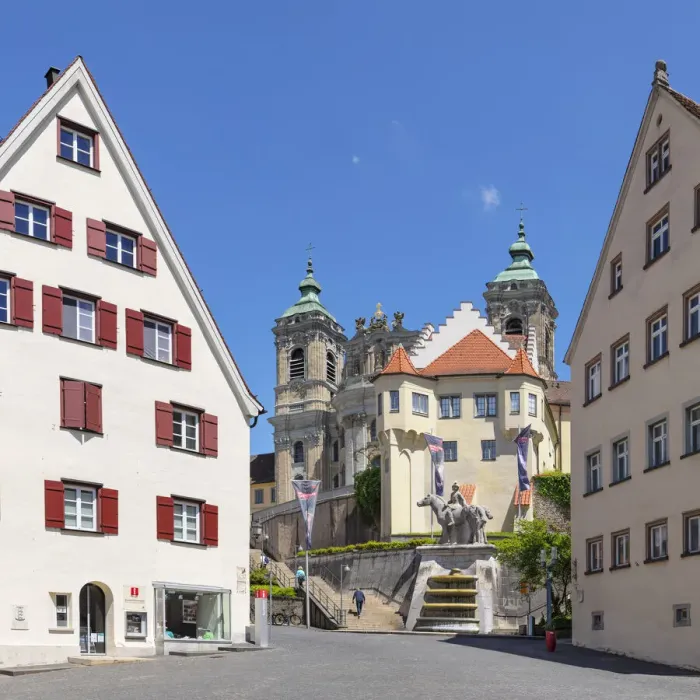 Framed Print : Market square and Monastery church Basilica St. Martin, Weingarten, Upper Swabian Baroque Road, Upper Swabia, Baden-Wurttemberg, Germany Framed Print : Market square and Monastery church Basilica St. Martin, Weingarten, Upper Swabian Baroque Road, Upper Swabia, Baden-Wurttemberg, Germany