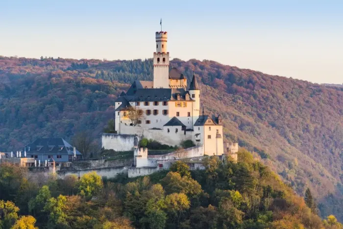 Framed Print : Marksburg Castle, Braubach, Rhein-Lahn-Kreis, Rhineland-Palatinate, Germany