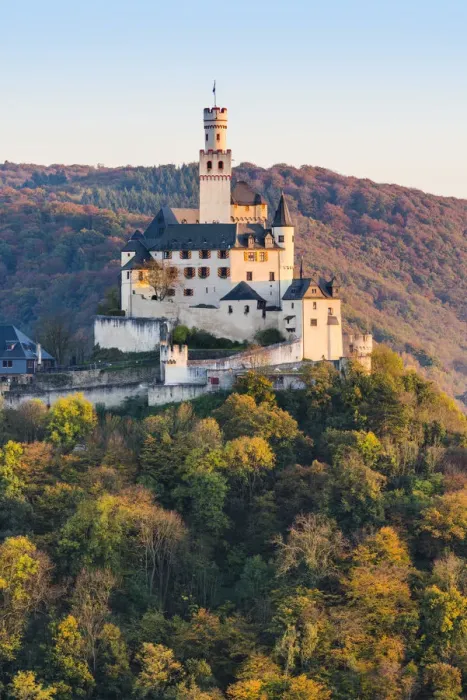 Framed Print : Marksburg Castle, Braubach, Rhein-Lahn-Kreis, Rhineland-Palatinate, Germany