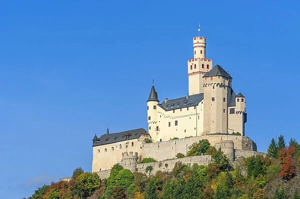 Marksburg Castle, UNESCO World Heritage site, Braubach, Rhein-Lahn-Kreis, Rhineland-Palatinate, Germany