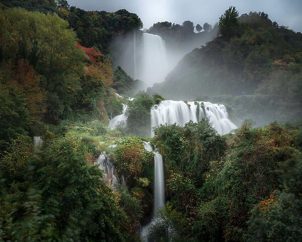 Marmore Waterfall in autumn, Terni, Umbria, Italy