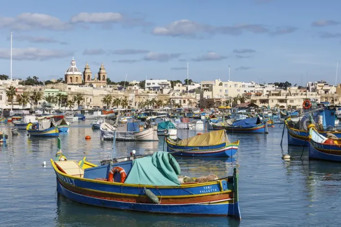 Framed Print : Marsaxlokk, Malta, famous for its colorful fishing boats called Iuzzu Framed Print : Marsaxlokk, Malta, famous for its colorful fishing boats called Iuzzu