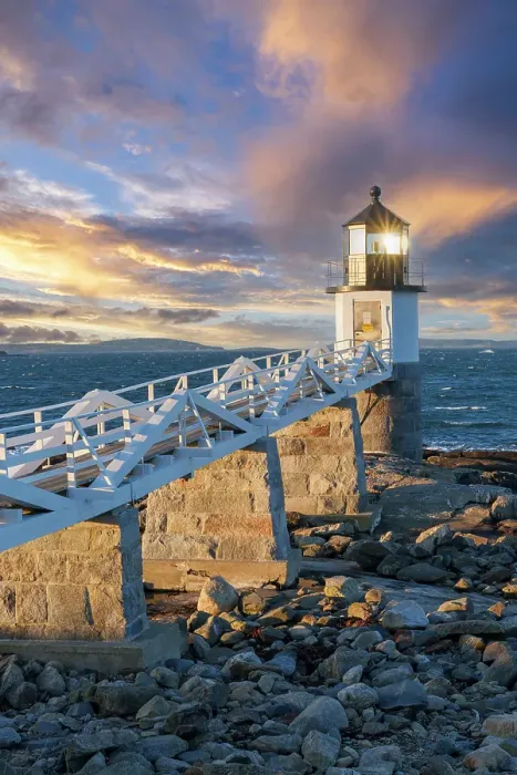 Framed Print : Marshall Point Lighthouse at Sunrise Port Clyde, , Maine, New England, USA Framed Print : Marshall Point Lighthouse at Sunrise Port Clyde, , Maine, New England, USA