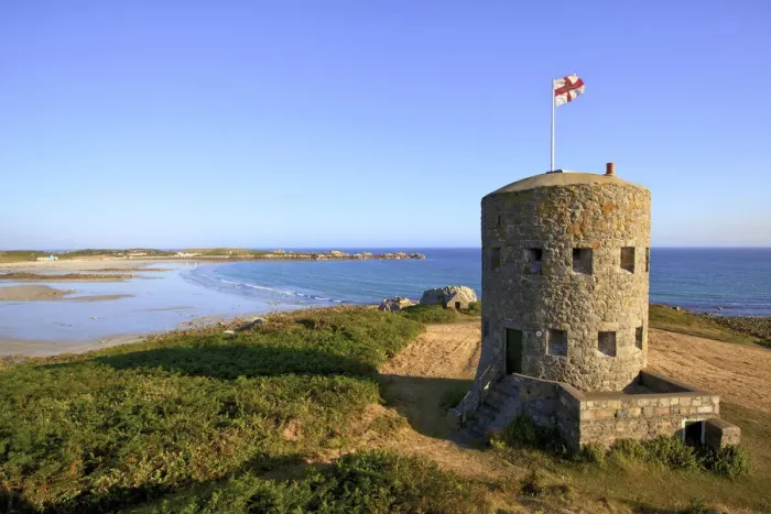 Framed Print : Martello Tower No 5, L Ancresse Bay, Guernsey, Channel Islands