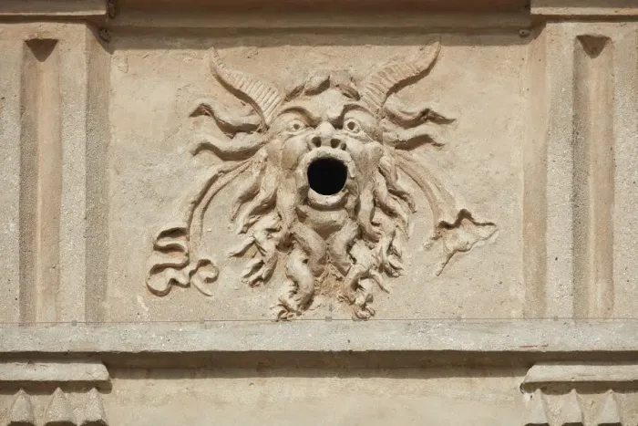 Framed Print : A Mascaron ornament over the exterior facade of the Palazzo Te courtyard, Mantua Framed Print : A Mascaron ornament over the exterior facade of the Palazzo Te courtyard, Mantua