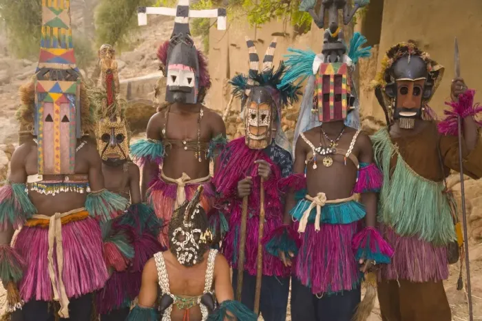 Framed Print : Masked Ceremonial Dogon Dancers, Sangha, Dogon Country, Mali Framed Print : Masked Ceremonial Dogon Dancers, Sangha, Dogon Country, Mali