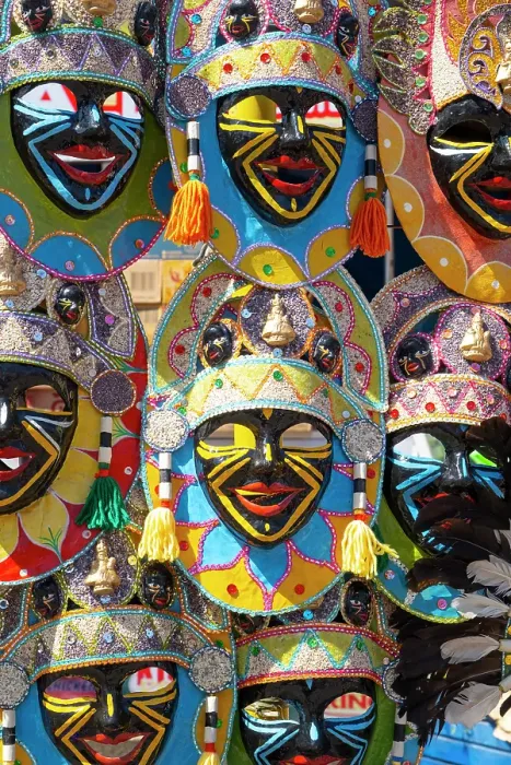 Framed Print : Masks for sale at the Ati-Atihan festival, Kalibo, Aklan Province, Pany Island, Philippines Framed Print : Masks for sale at the Ati-Atihan festival, Kalibo, Aklan Province, Pany Island, Philippines