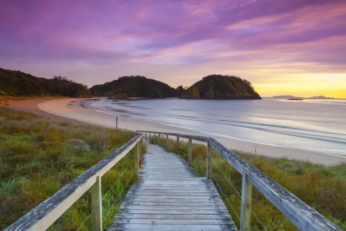 Framed Print : Matapouri Beach at sunrise, Tutukaka Coast, Northland, North Island, New Zealand